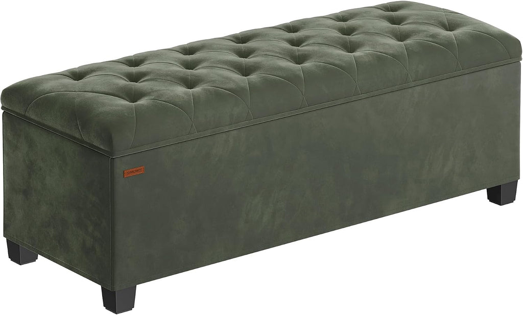 SONGMICS Storage Ottoman Bench, Foot Rest with Legs, Load up to 661.4 lb