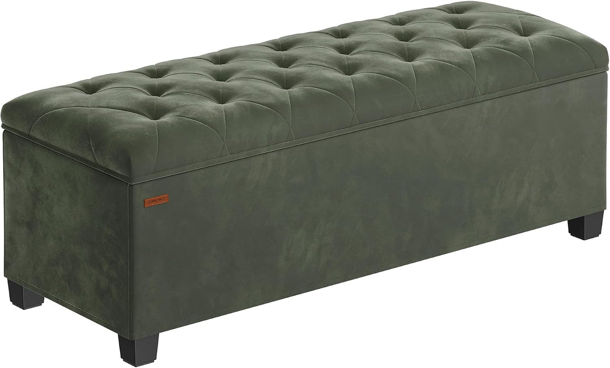 SONGMICS Storage Ottoman Bench, Foot Rest with Legs, Load up to 661.4 lb