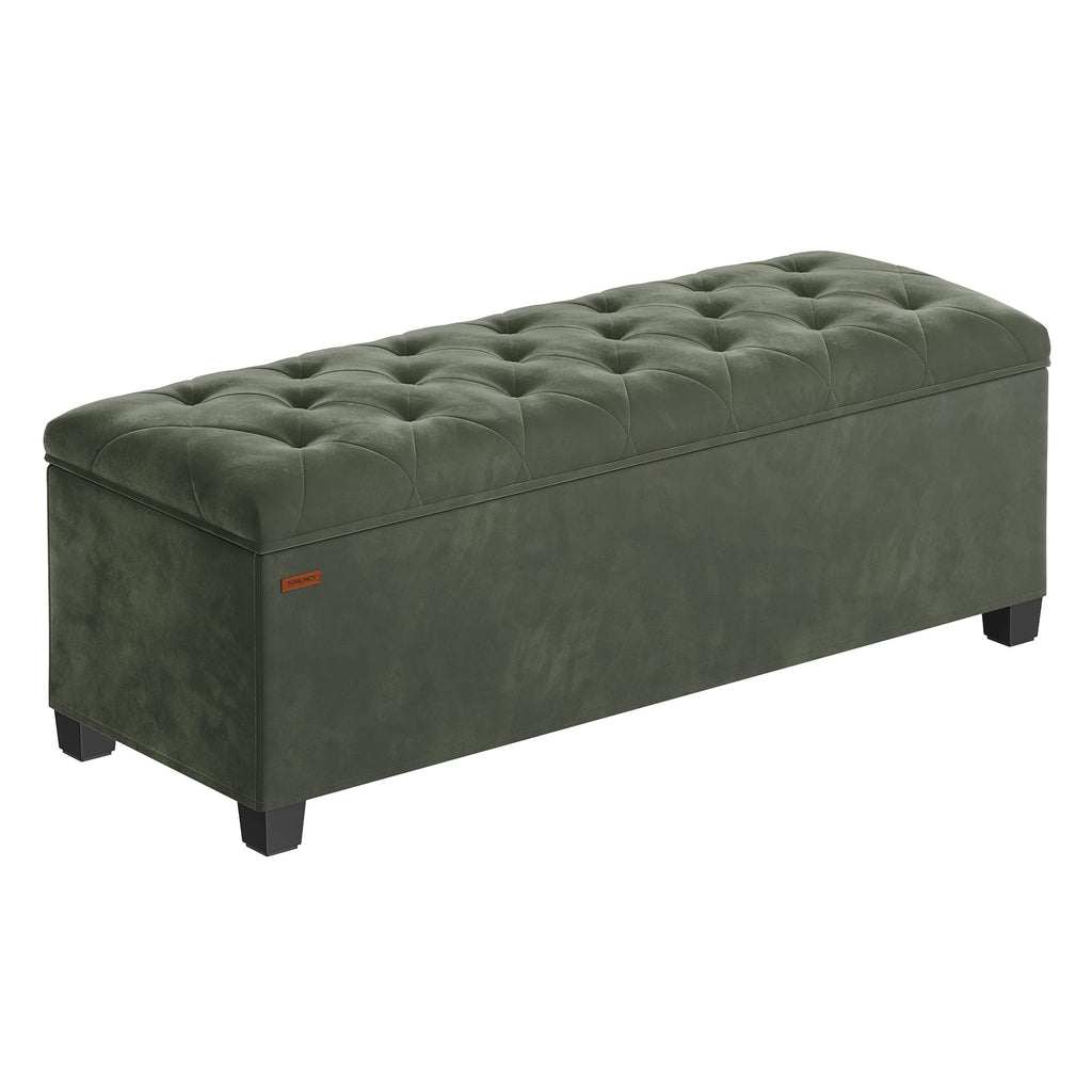 SONGMICS Storage Ottoman Bench, Foot Rest with Legs, Load up to 661.4 lb