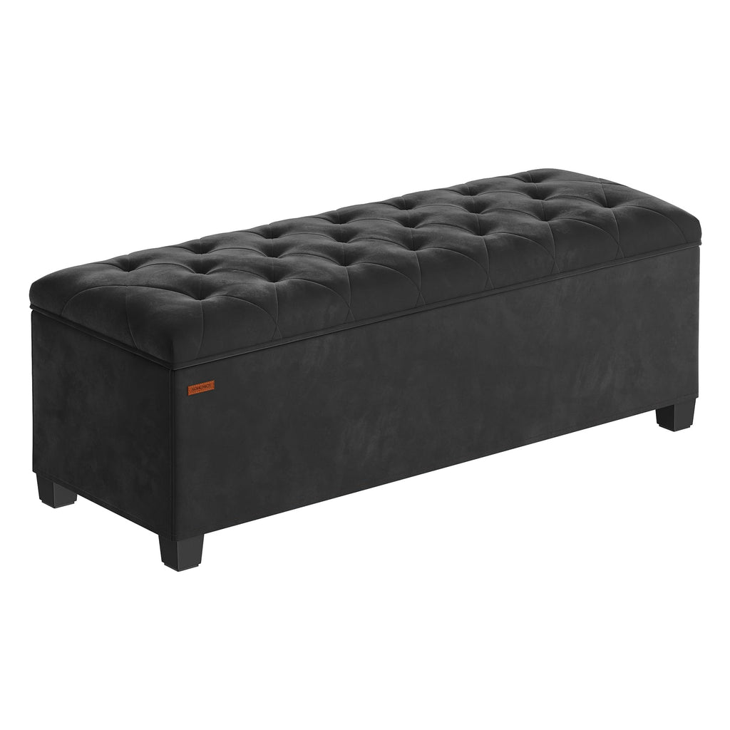 SONGMICS Storage Ottoman Bench, Foot Rest with Legs, Load up to 661.4 lb