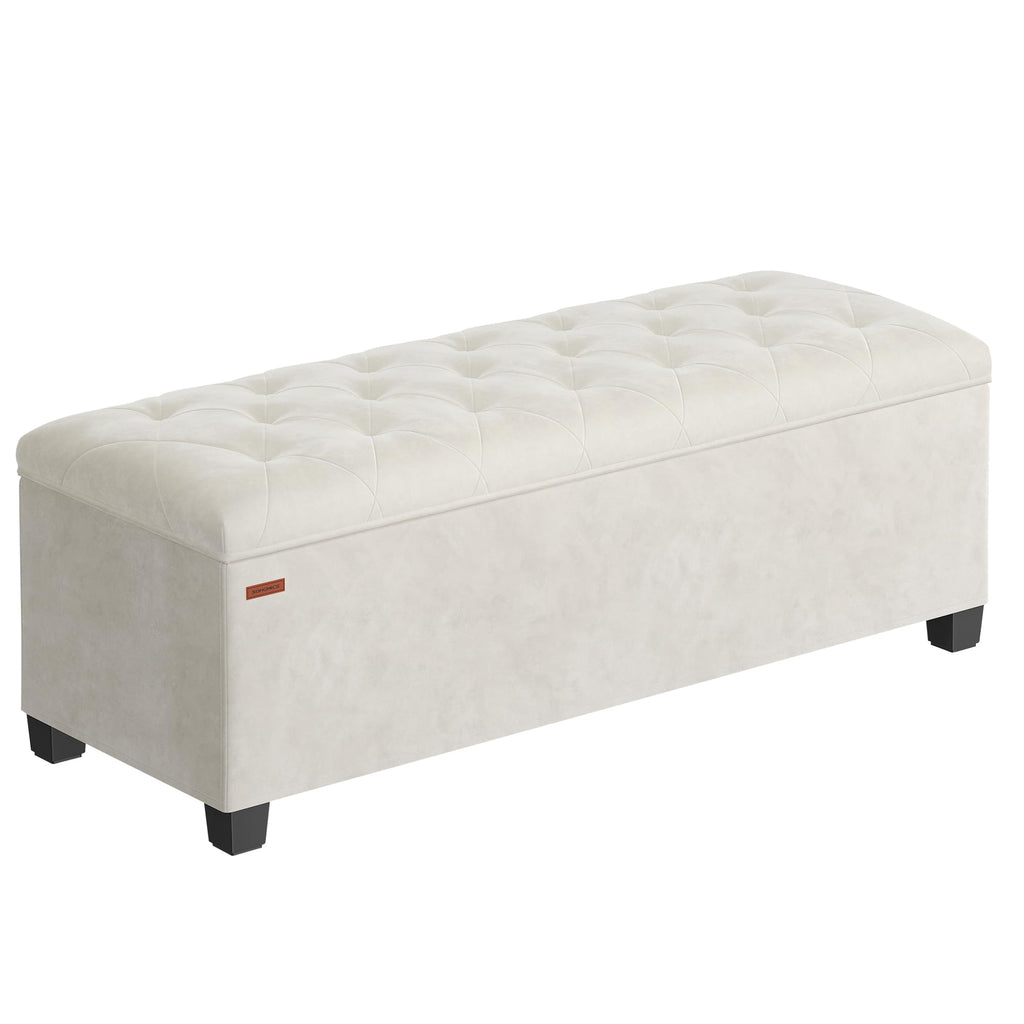 SONGMICS Storage Ottoman Bench, Foot Rest with Legs, Load up to 661.4 lb