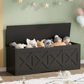 Homleke 47.2" Extra-Large Wooden Storage Chest, Farmhouse Storage Bench