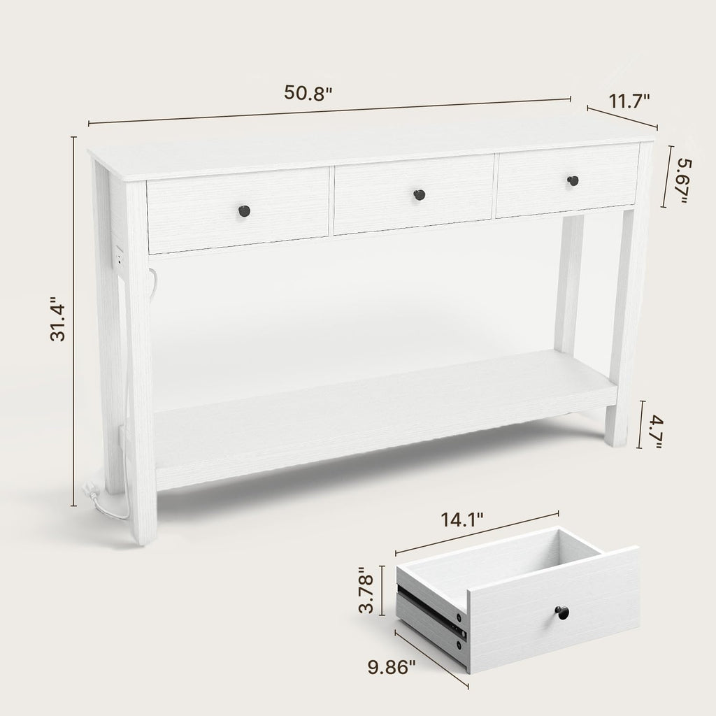 Gizoon Console Table with Outlets,