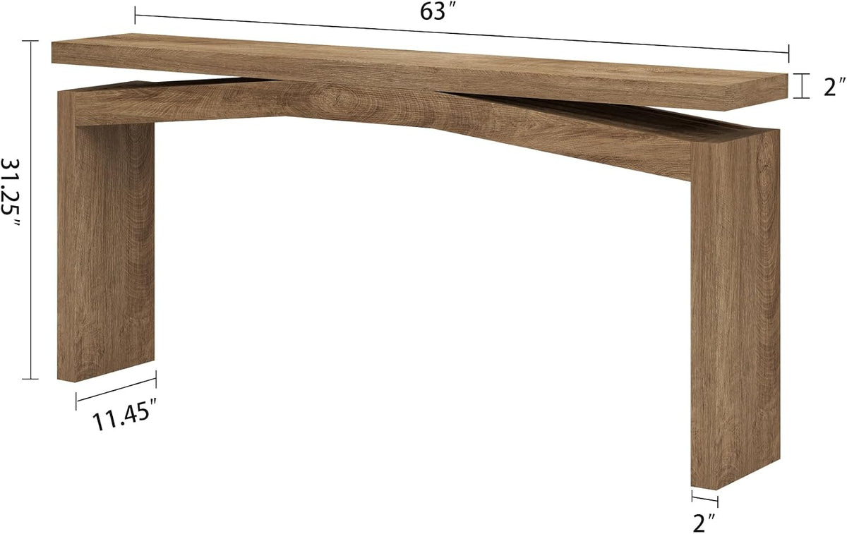 Epecoya Console Tables for Entryway 63-Inch, Natural Brown