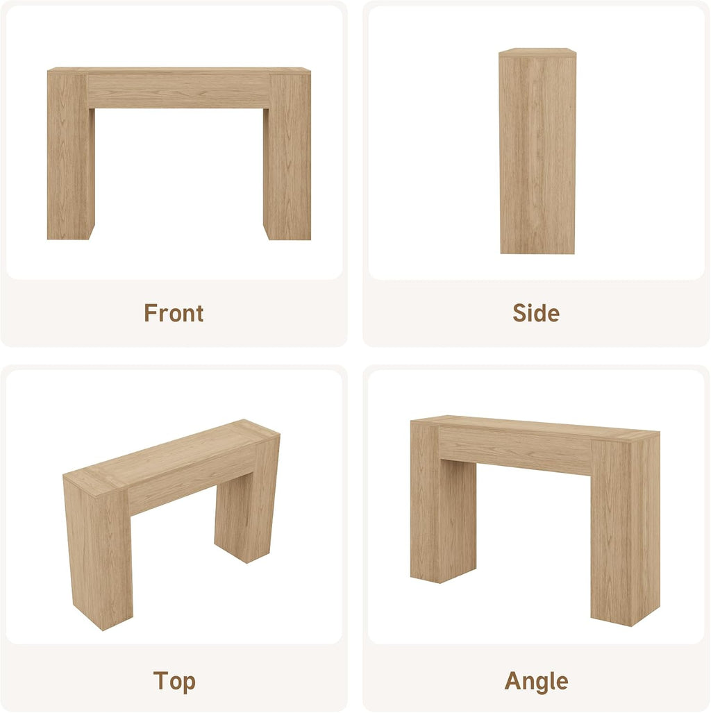 Epecoya 43 Inch Small Light Oak Console Table for Hallway Entryway Entrance