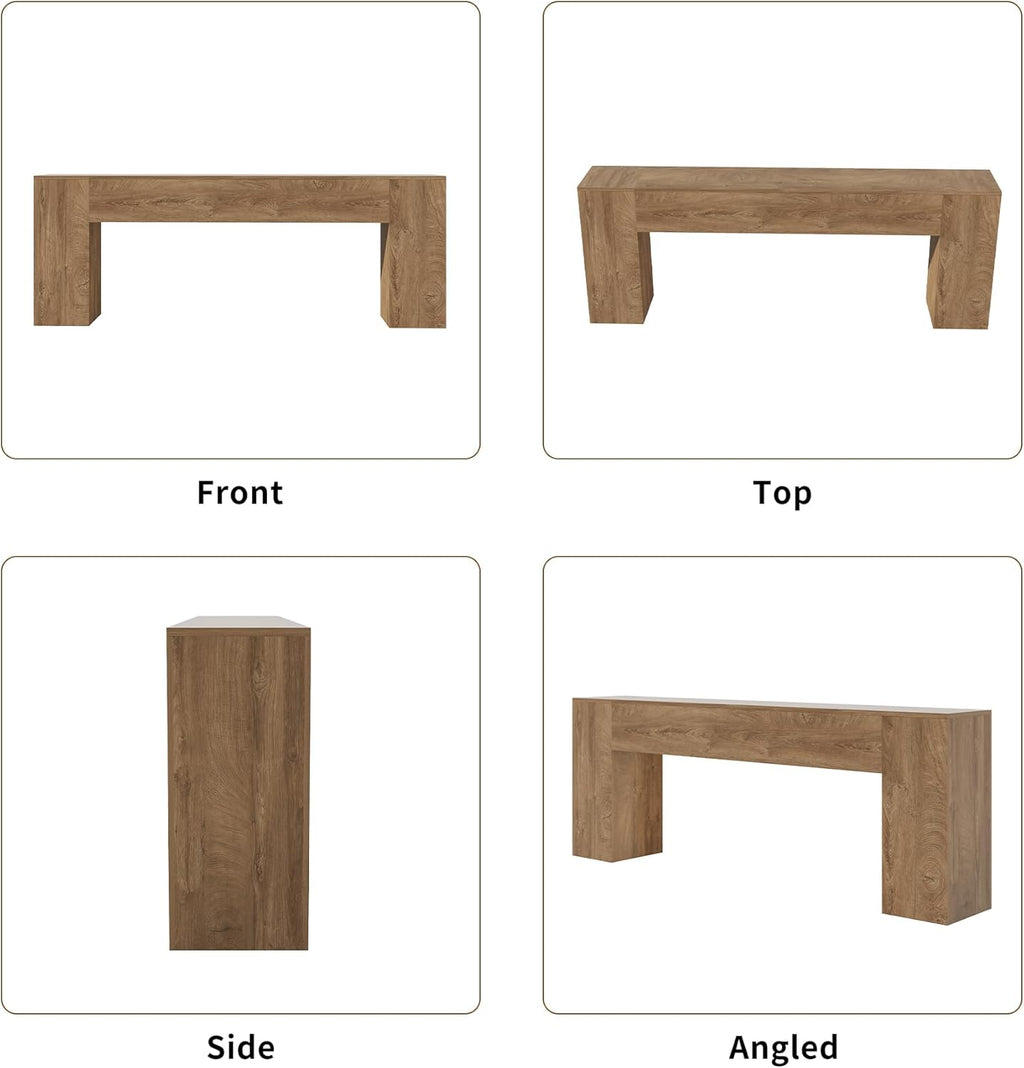 Epecoya Extra Long Console Tables for Entryway 86-Inch, Natural Oak Brown