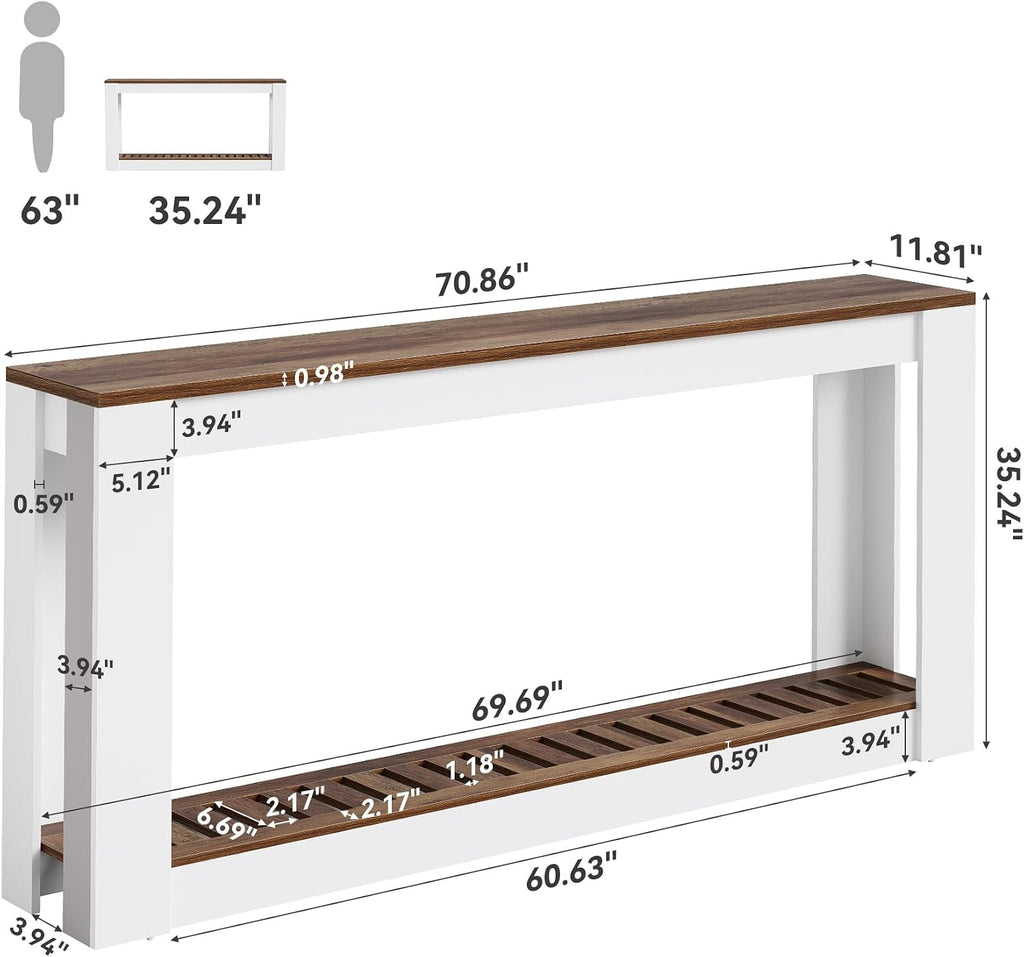 LITTLE TREE 70.9" Long Narrow Console Table for Entryway