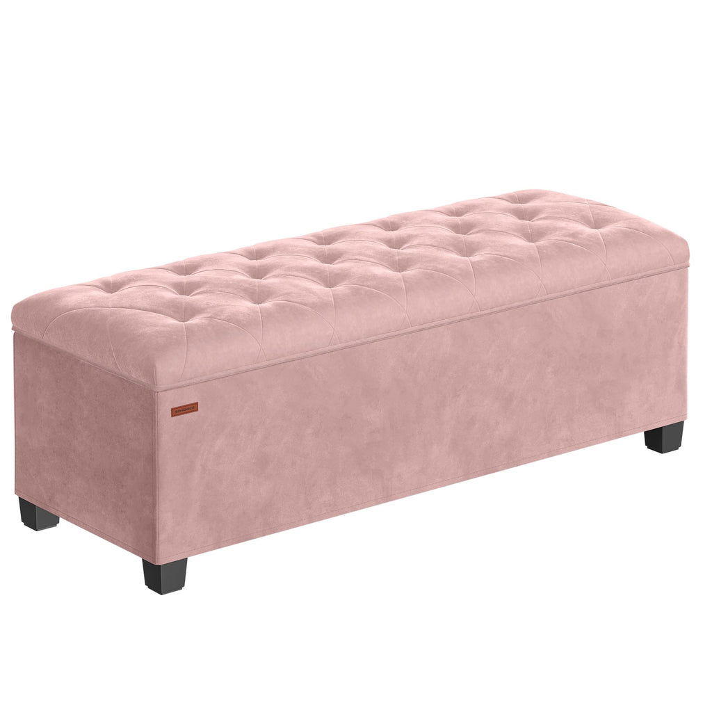 SONGMICS Storage Ottoman Bench, Foot Rest with Legs, Load up to 661.4 lb