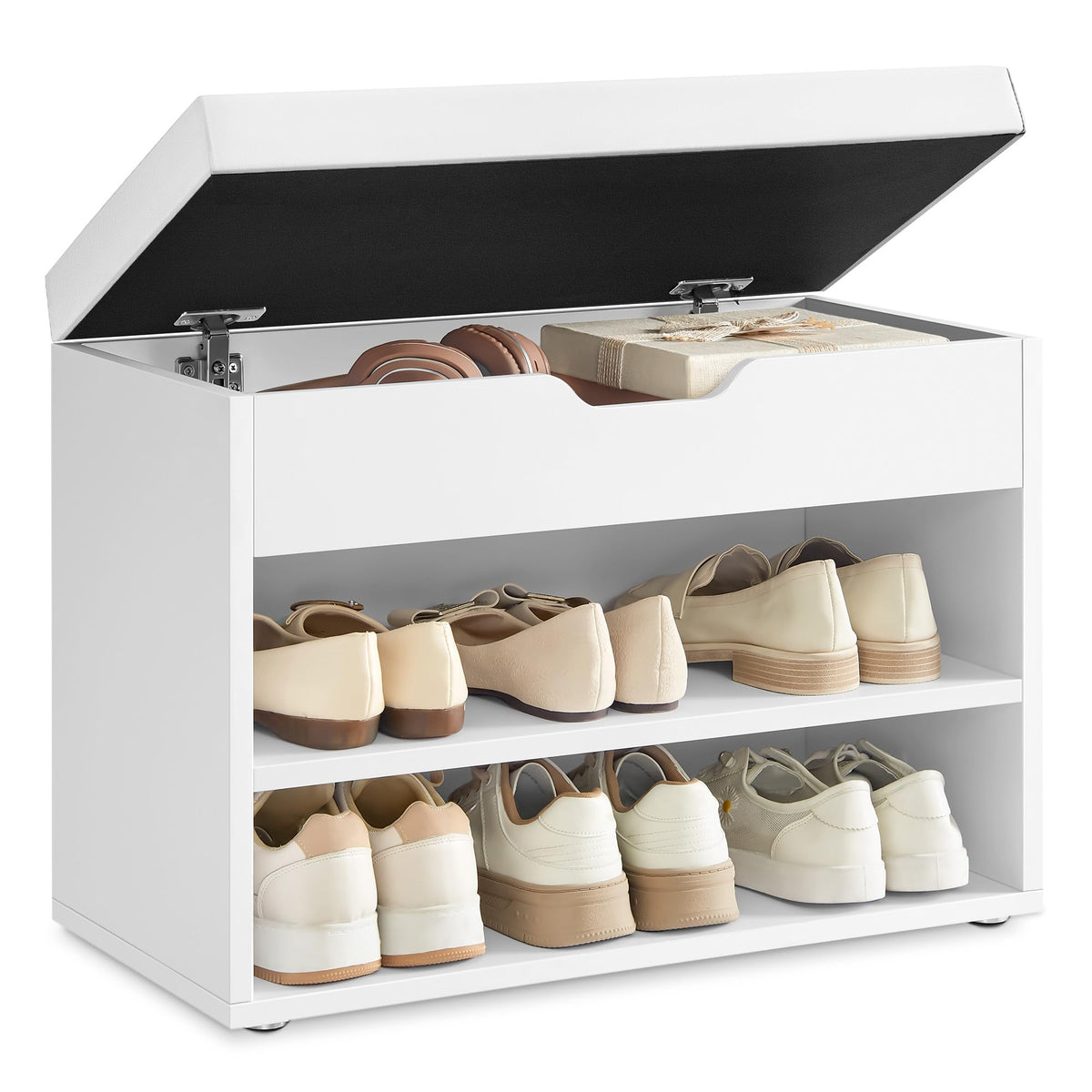 VASAGLE Storage Bench with Cushion, Shoe Bench,11.8 x 31.5 x 17.3 Inches