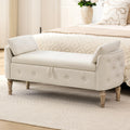 End of Bed Storage Bench King Size,51" Upholstered Bedroom Bench,Green