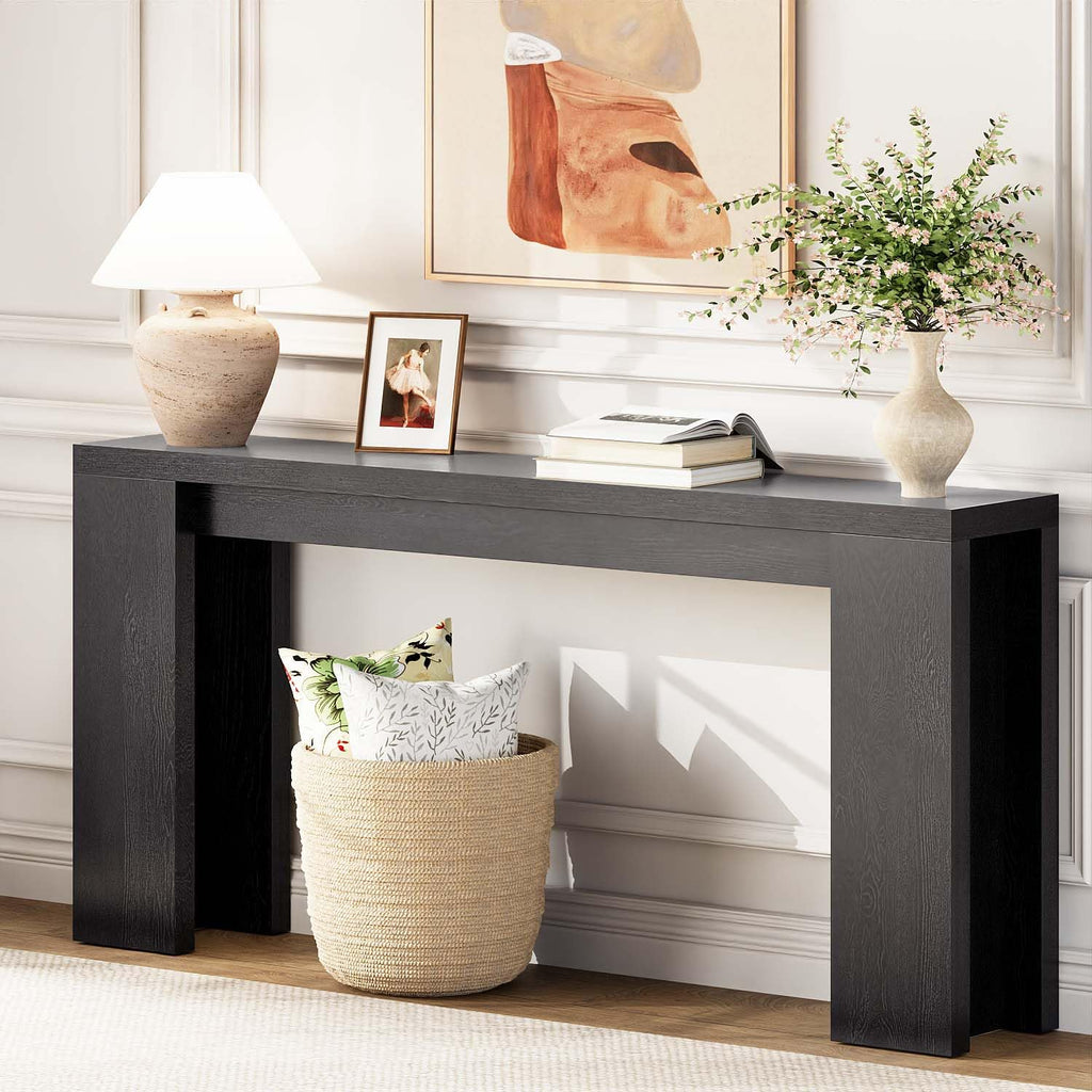 karlott 70.9" Extra Long Console Table, Farmhouse Entryway Table, Brown