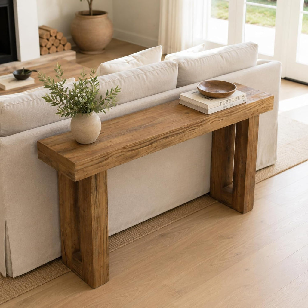 HOKYHOKY Reclaimed Solid Wood Console Table, 59" Long Entryway Table