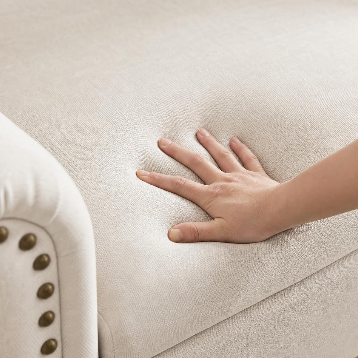 54"End of Bed Storage Bench King Size,Upholstered Storage Bench for Bedroom