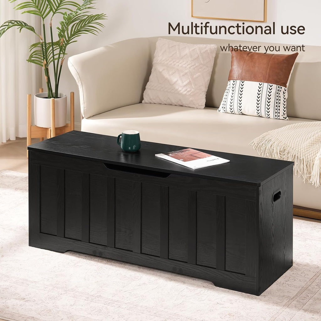 VANKILEY 47.2" Storage Chest Extra Large, Storage Bench(Black)