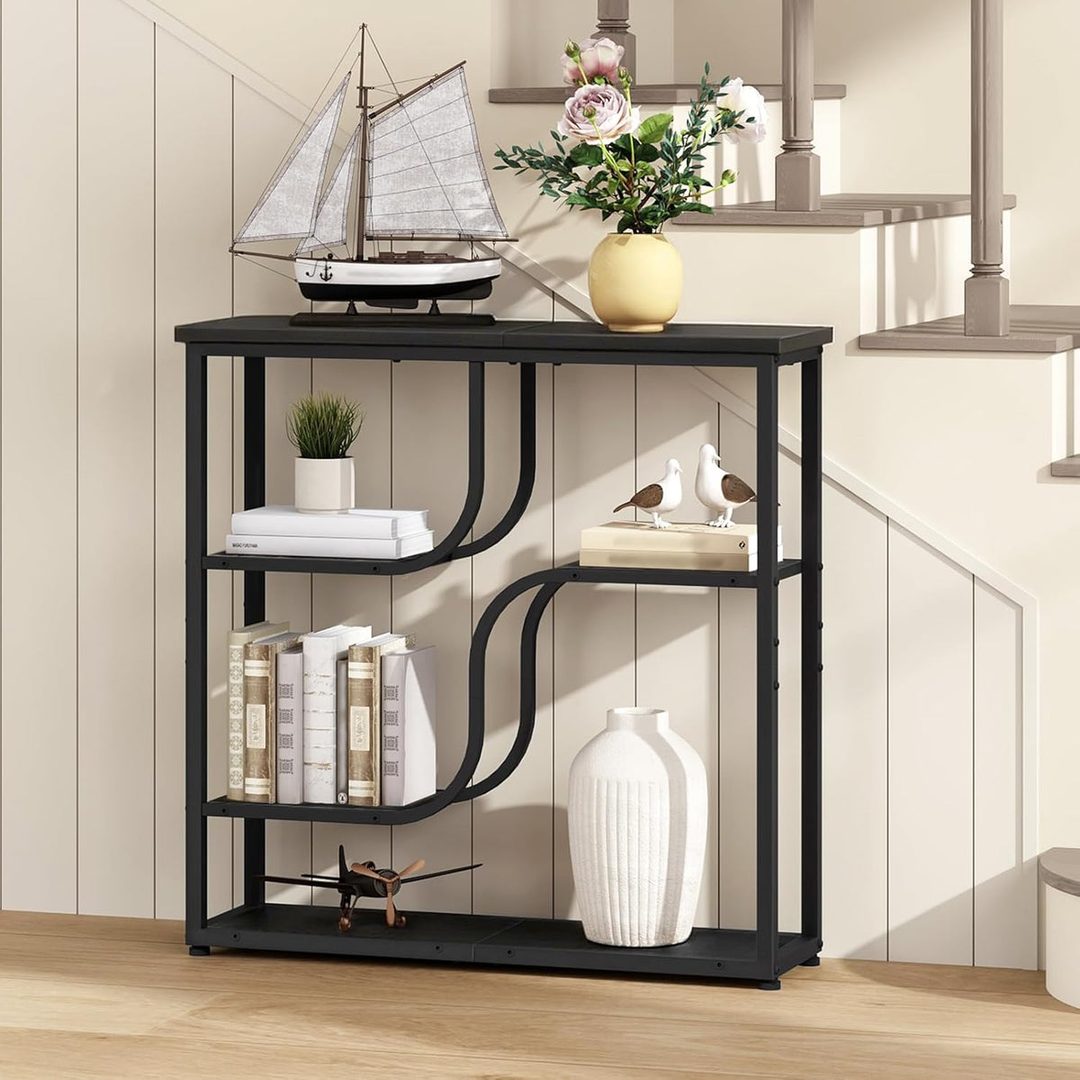 HOOBRO 29.5" Console Table, 5-Tier Narrow Entryway Table, Sofa Table