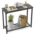 Ecoprsio Small Console Table, Sofa Table with Double Mesh Shelves, Industrial Entryway Table for Entryway, Hallway, Foyer, Front Hall, Sofa Couch, Living Room, Bar, Kitchen, 32 Inch, Rustic
