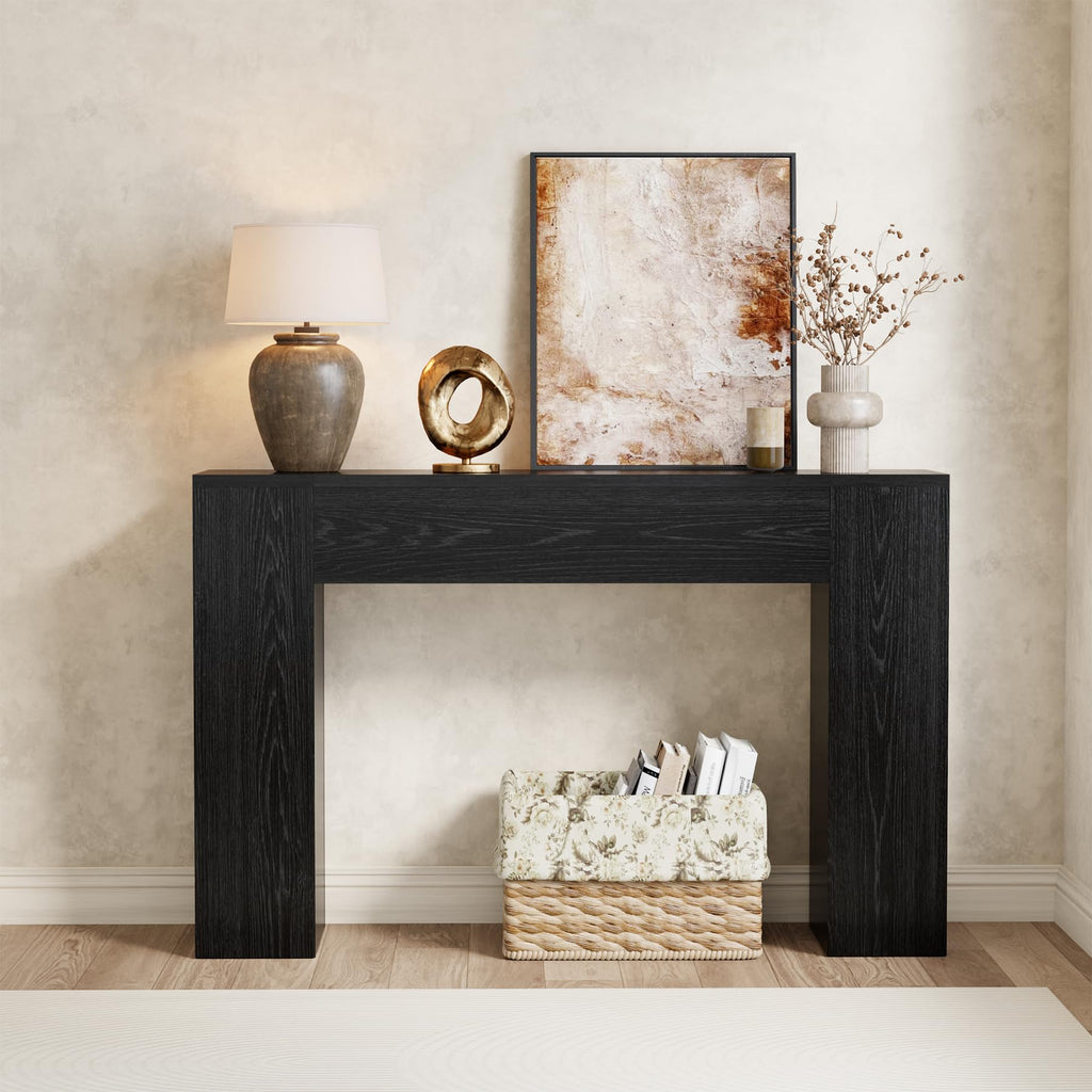 Epecoya 43 Inch Small Light Oak Console Table for Hallway Entryway Entrance