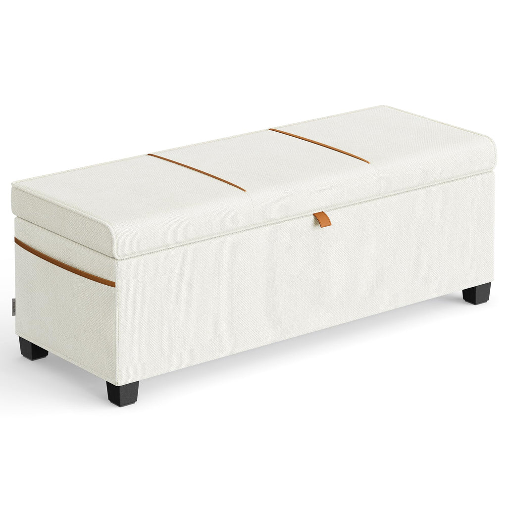 SONGMICS Storage Ottoman Bench, Foot Rest with Legs, Load up to 661.4 lb