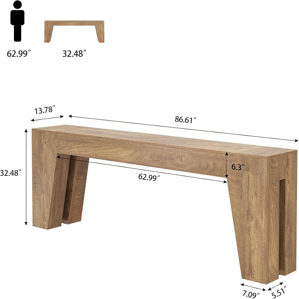 Epecoya 86-inch Extra Long Console Table, Couch Tables Behind Sofa