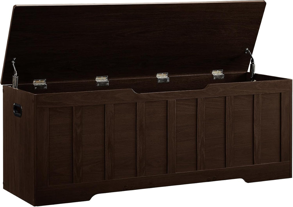 VANKILEY 51.2" Storage Chest Extra Large,Wooden Storage Bench(Espresso)