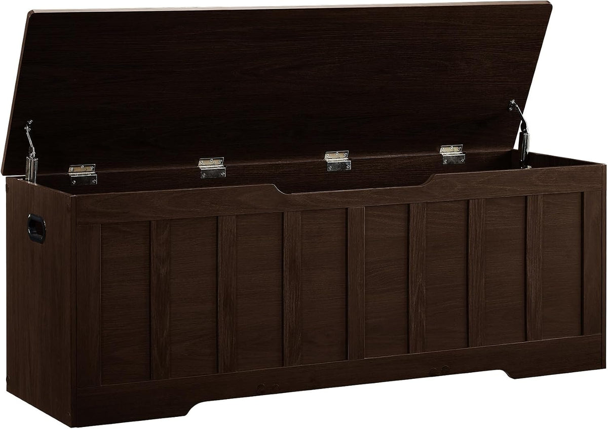 VANKILEY 51.2" Storage Chest Extra Large,Wooden Storage Bench(Espresso)