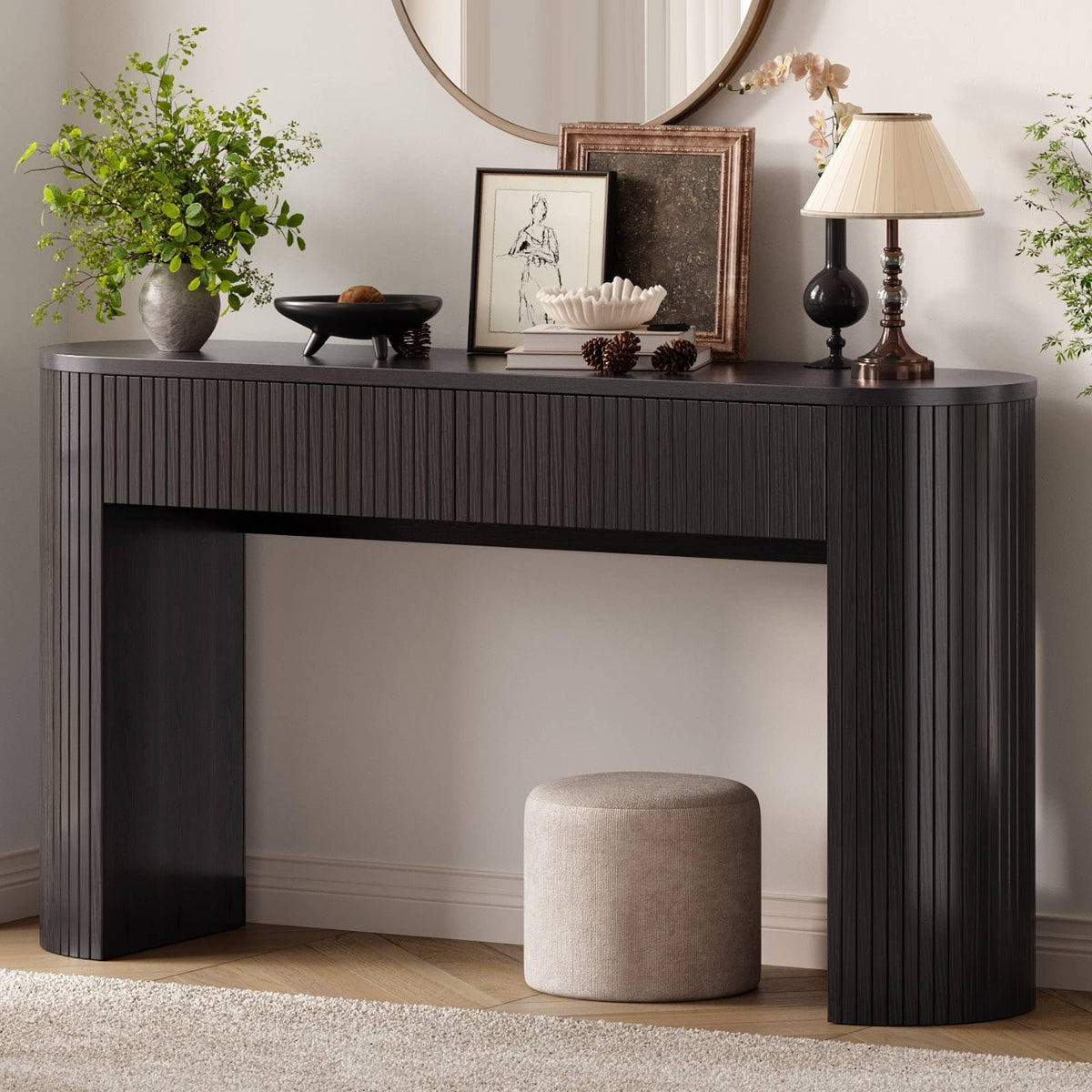 ONBRILL 63 Inch Console Table with 2 Drawers, Entryway Tables with Storage