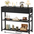 Ecoprsio Entryway Table with Power Outlets, 47" Console Table with Drawers