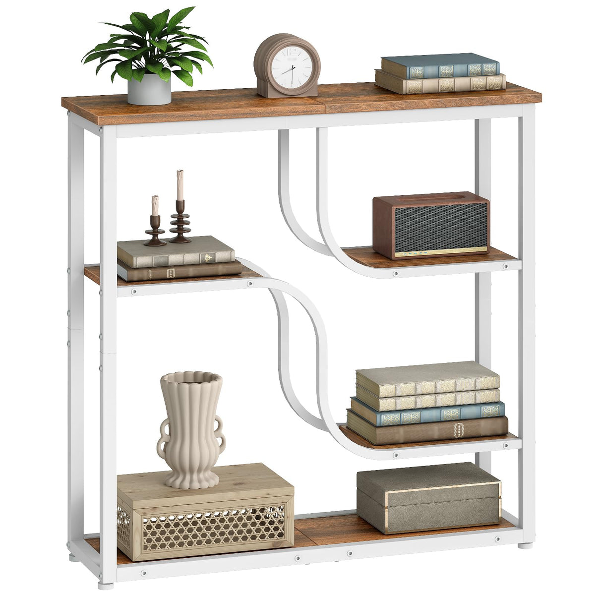 HOOBRO 29.5" Console Table, 5-Tier Narrow Entryway Table, Sofa Table