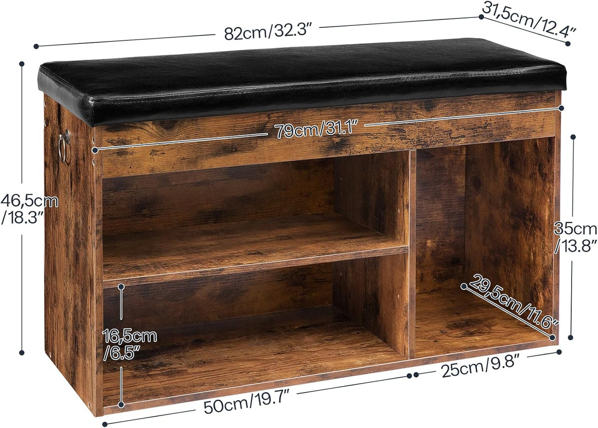 HOOBRO Shoe Storage Bench with Cushion, 32.3" Entryway Bench