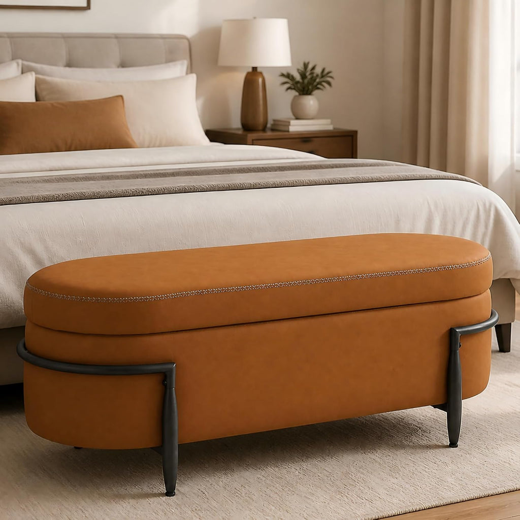 ModernMate 42.7" Storage Ottoman Bench, End of Bed Storage Chest Bench