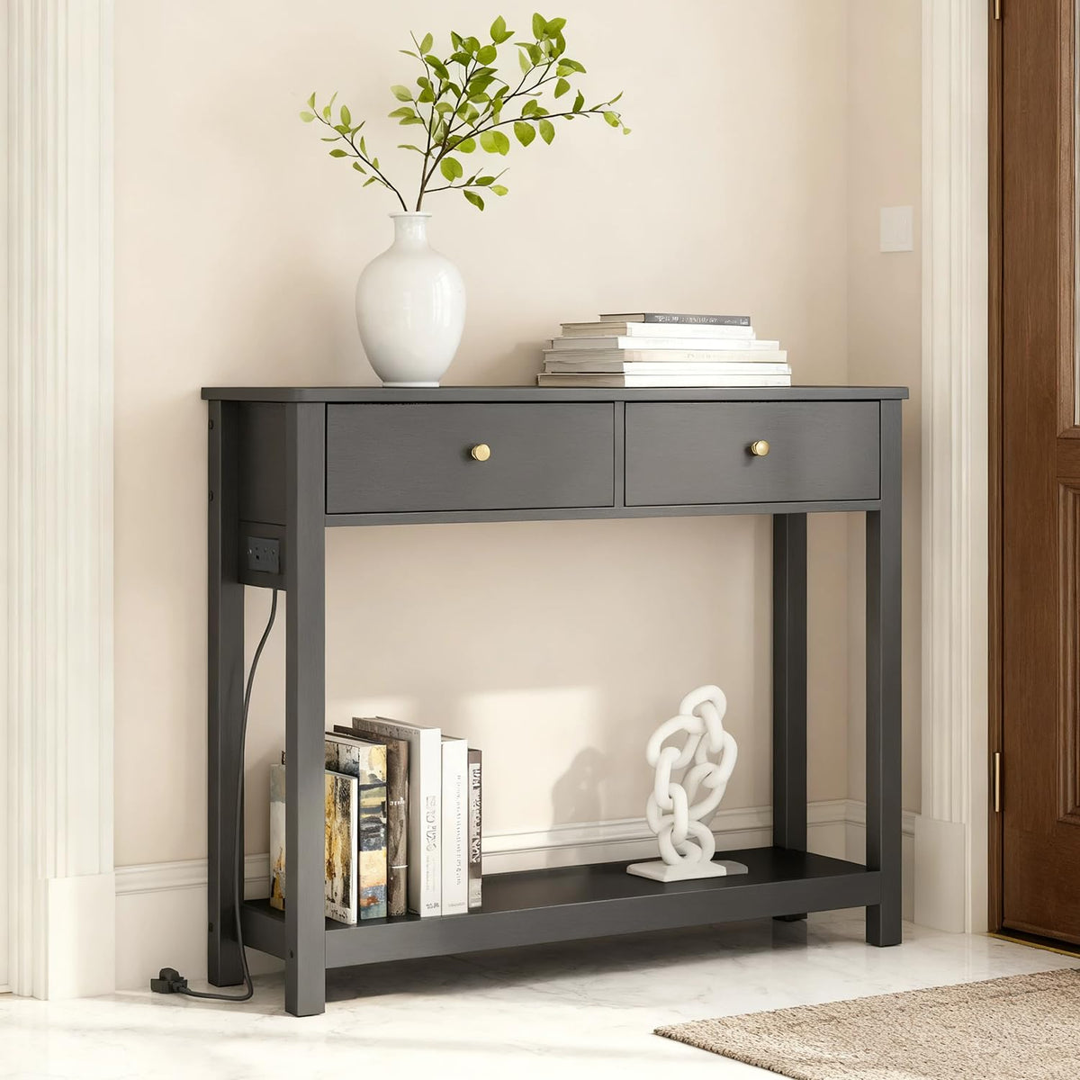 Gizoon Console Table with Outlets,