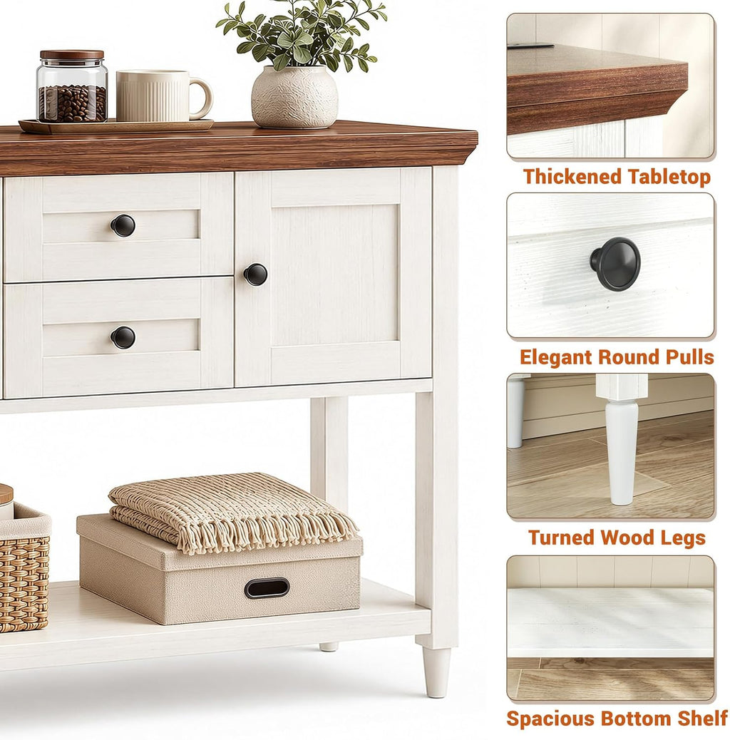 Unikito 41.7" Console Table with Outlets, Farmhouse Entryway Table