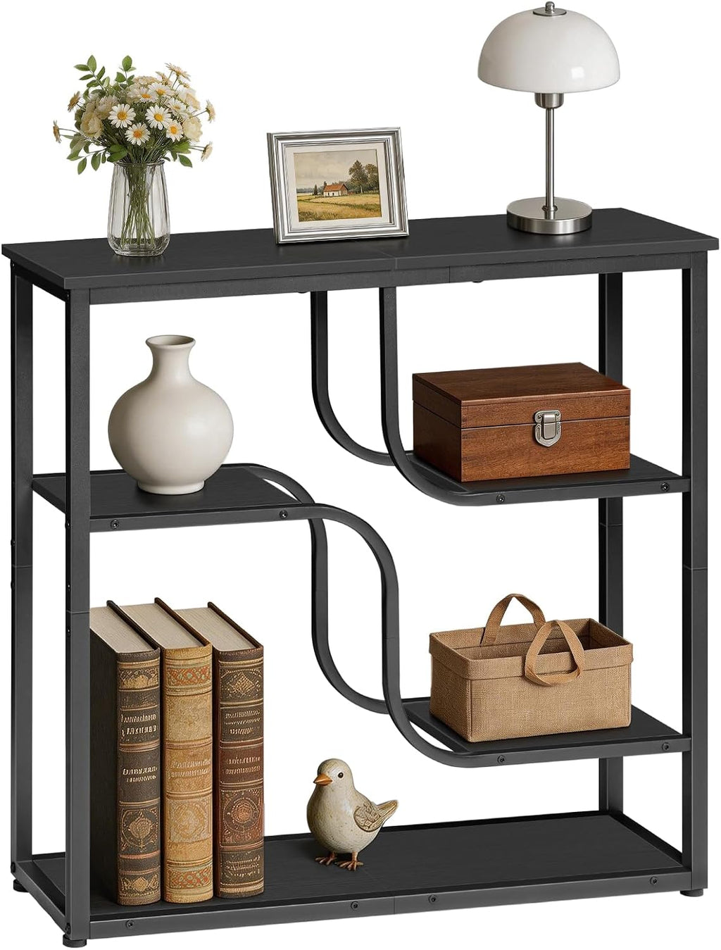 HOOBRO 29.5" Console Table, 5-Tier Narrow Entryway Table, Sofa Table