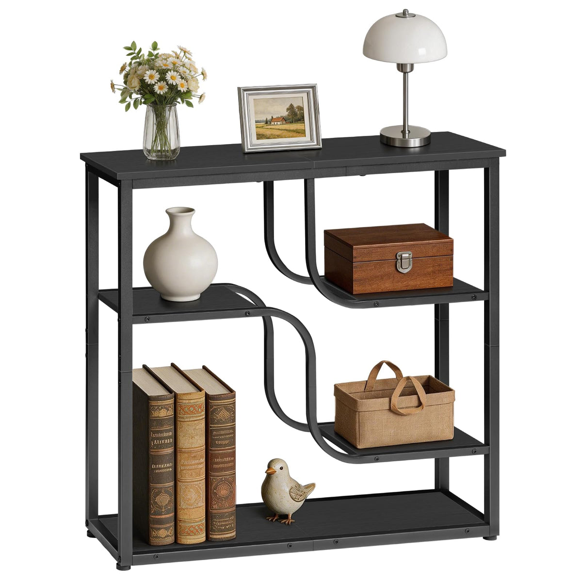 HOOBRO 29.5" Console Table, 5-Tier Narrow Entryway Table, Sofa Table