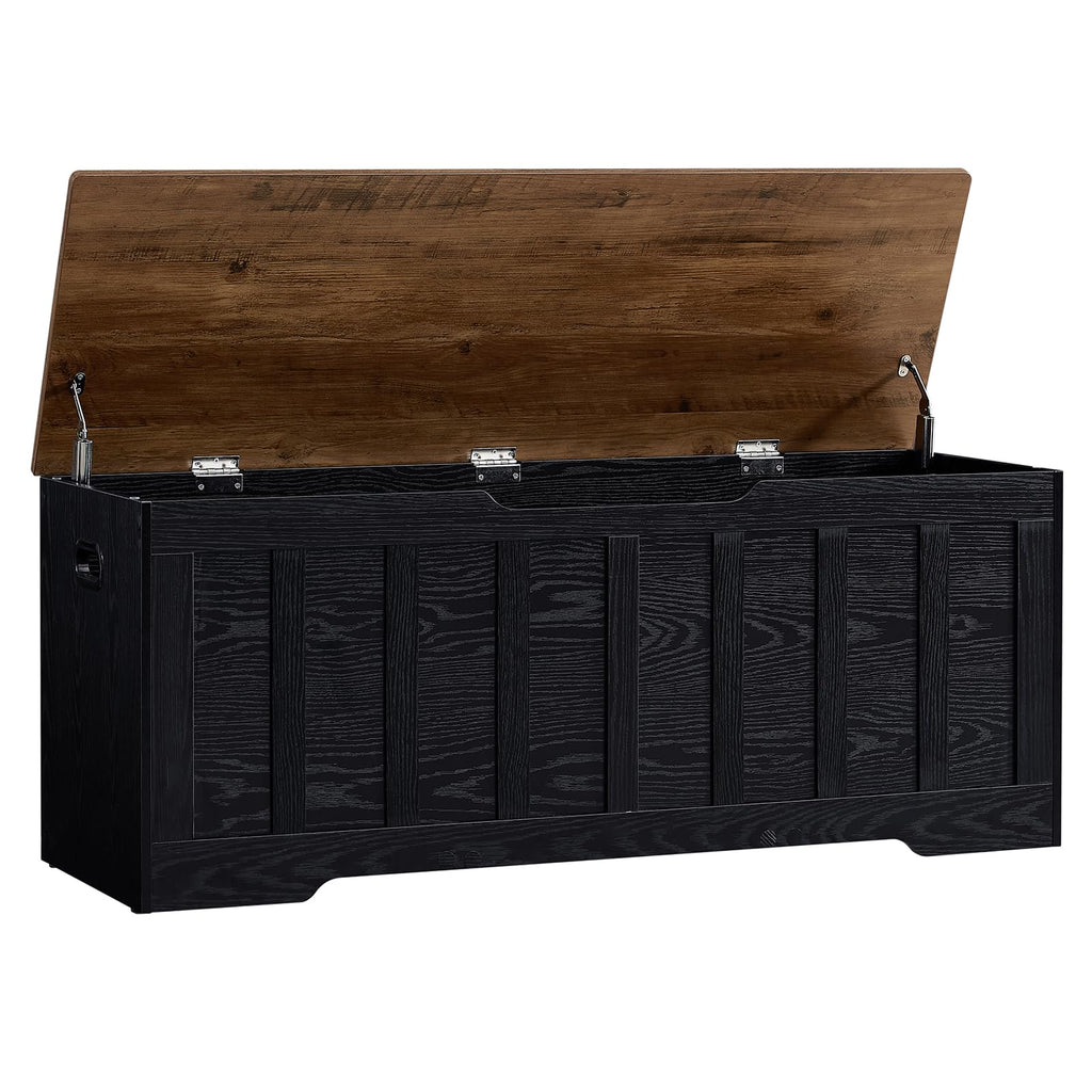 VANKILEY 47.2" Storage Chest Extra Large, Storage Bench(Black)