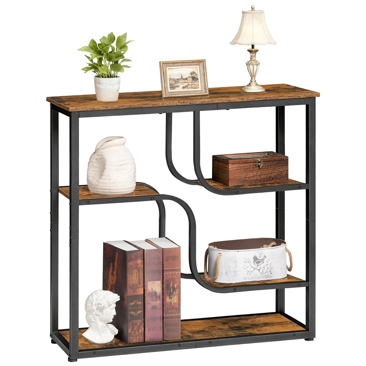 HOOBRO 29.5" Console Table, 5-Tier Narrow Entryway Table, Sofa Table