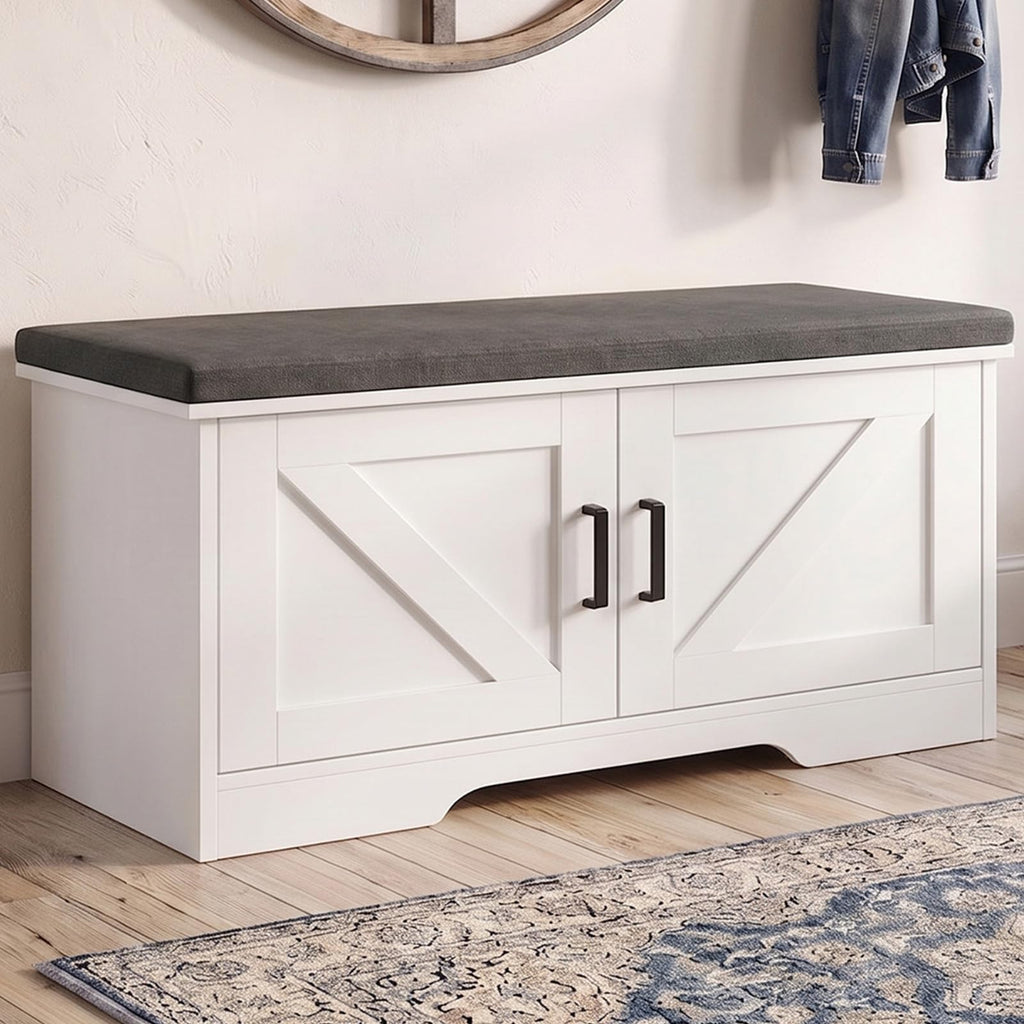 NEWBULIG Shoe Bench with Storage for Entryway, 39.4" Shoe Storage Bench