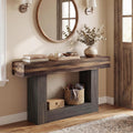 GIANTEX 63" Farmhouse Console Table, 2-Tier Narrow Entryway Table
