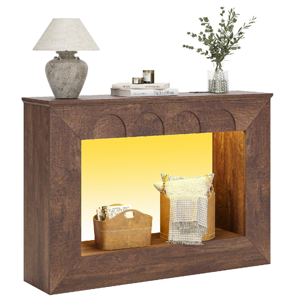 Unikito 43.3" Farmhouse Entryway Table, Console Table with Open Storage
