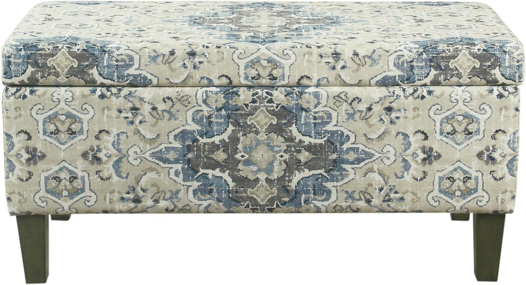 HomePop 36" Decorative Storage Bench - Antiqued Blue