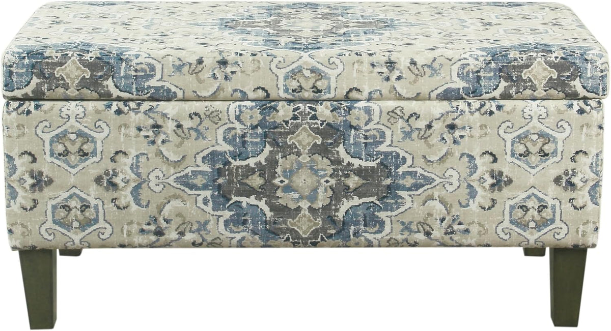 HomePop 36" Decorative Storage Bench - Antiqued Blue