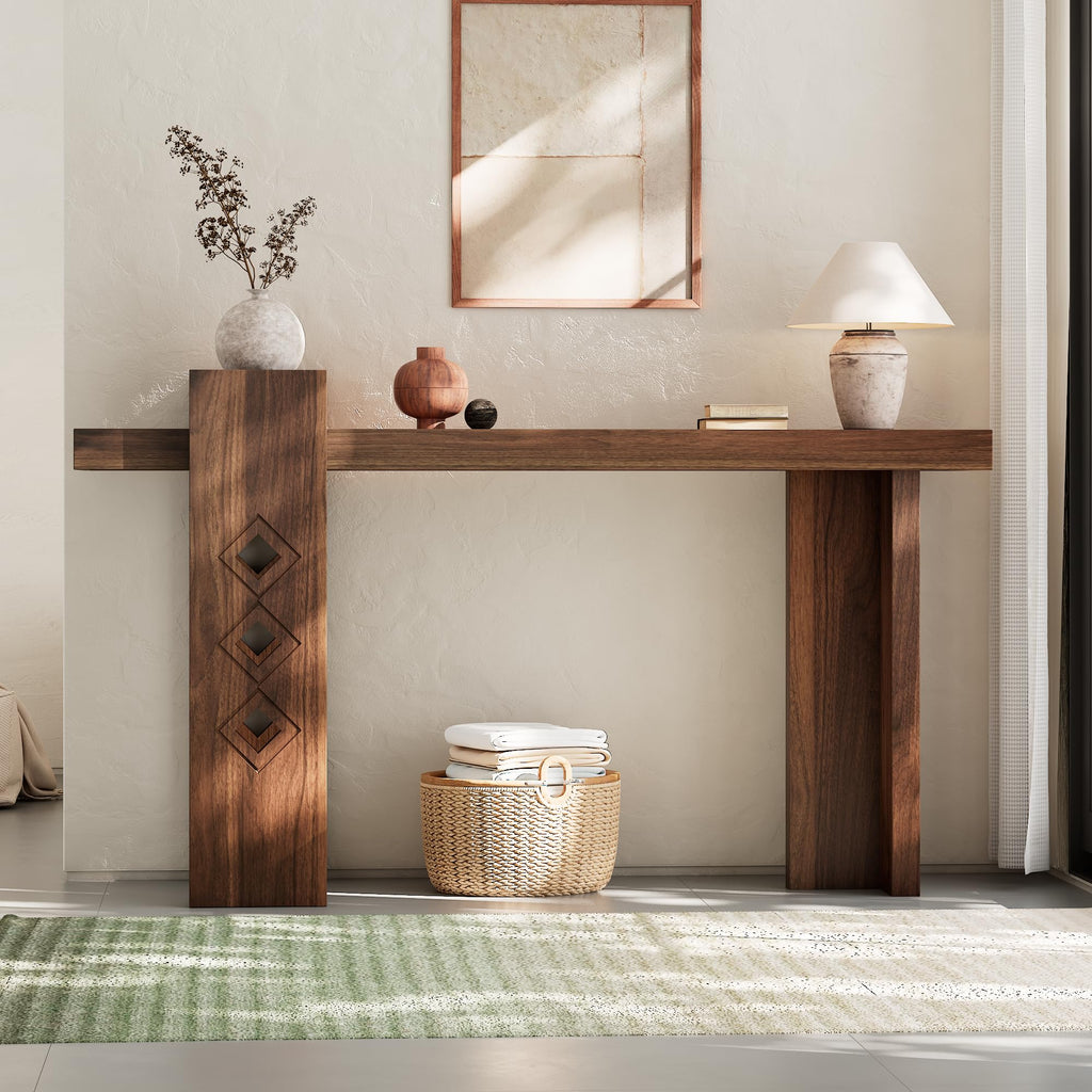 S.E.C.D 63" Modern Decorative Entryway Table, Long Wooden Accent Sofa Table