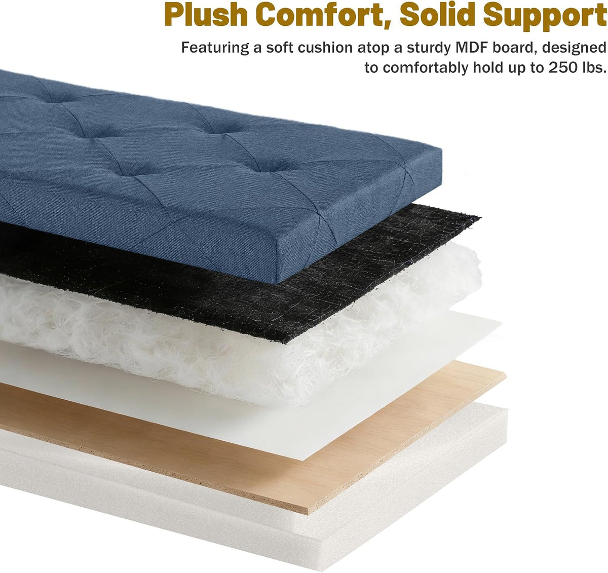 DUMOS Storage Ottoman Bench, 43.3 Inch End of Bed Bench for Living Room