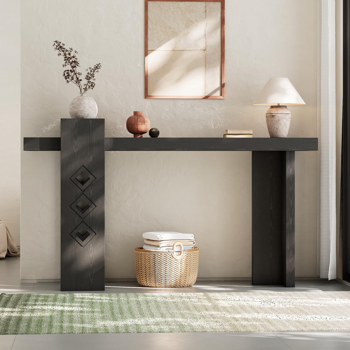 S.E.C.D 63" Modern Decorative Entryway Table, Long Wooden Accent Sofa Table