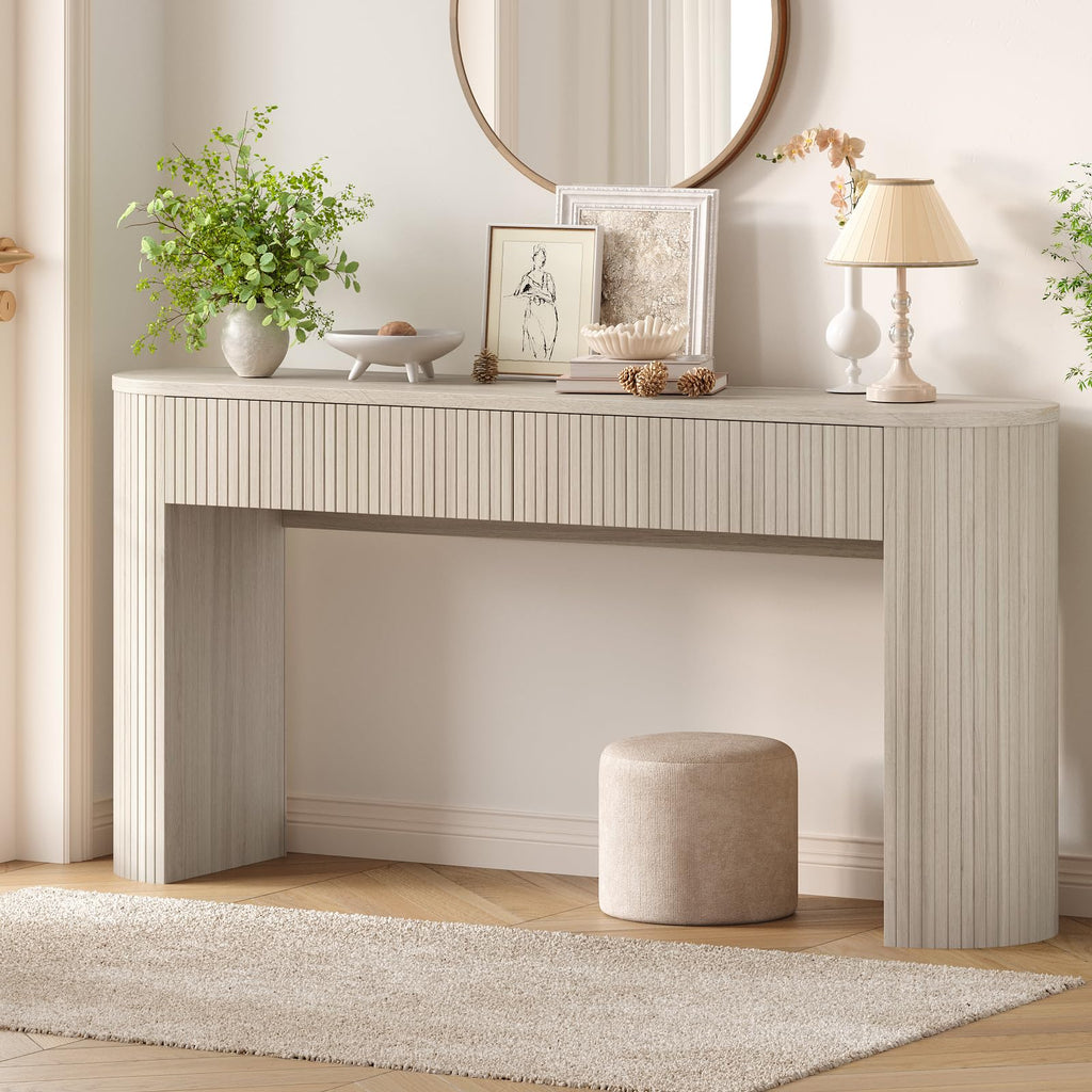 ONBRILL 63 Inch Console Table with 2 Drawers, Entryway Tables with Storage