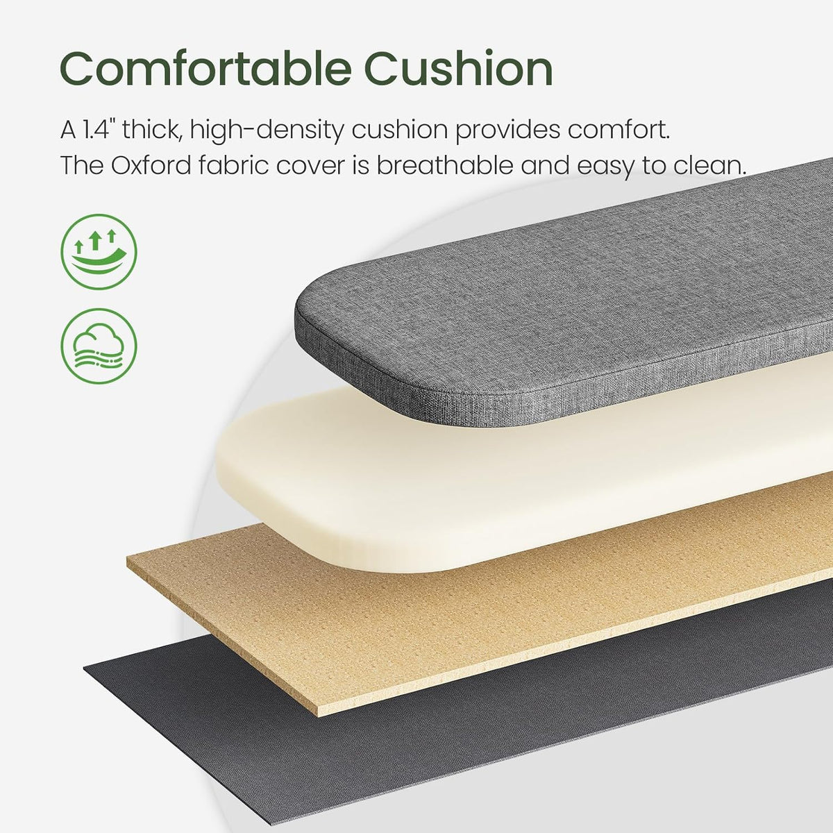 CHOEZON 39.4" Fluted Shoe Storage Bench with Cushion and Sliding Door