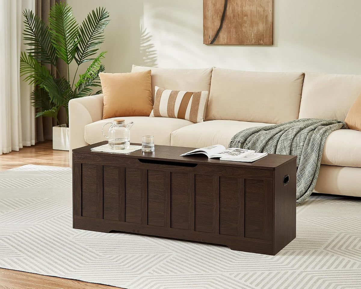 VANKILEY 51.2" Storage Chest Extra Large,Wooden Storage Bench(Espresso)