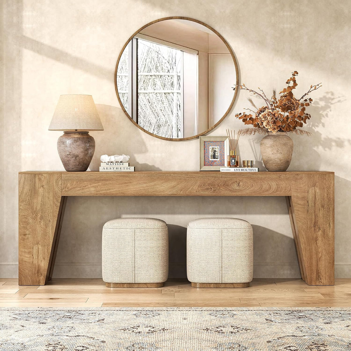 Epecoya 86-inch Extra Long Console Table, Couch Tables Behind Sofa