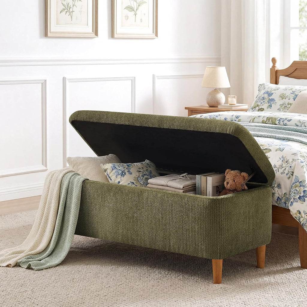 39.4" Ottoman with Storage Upholstered Storage Bench for Living Room