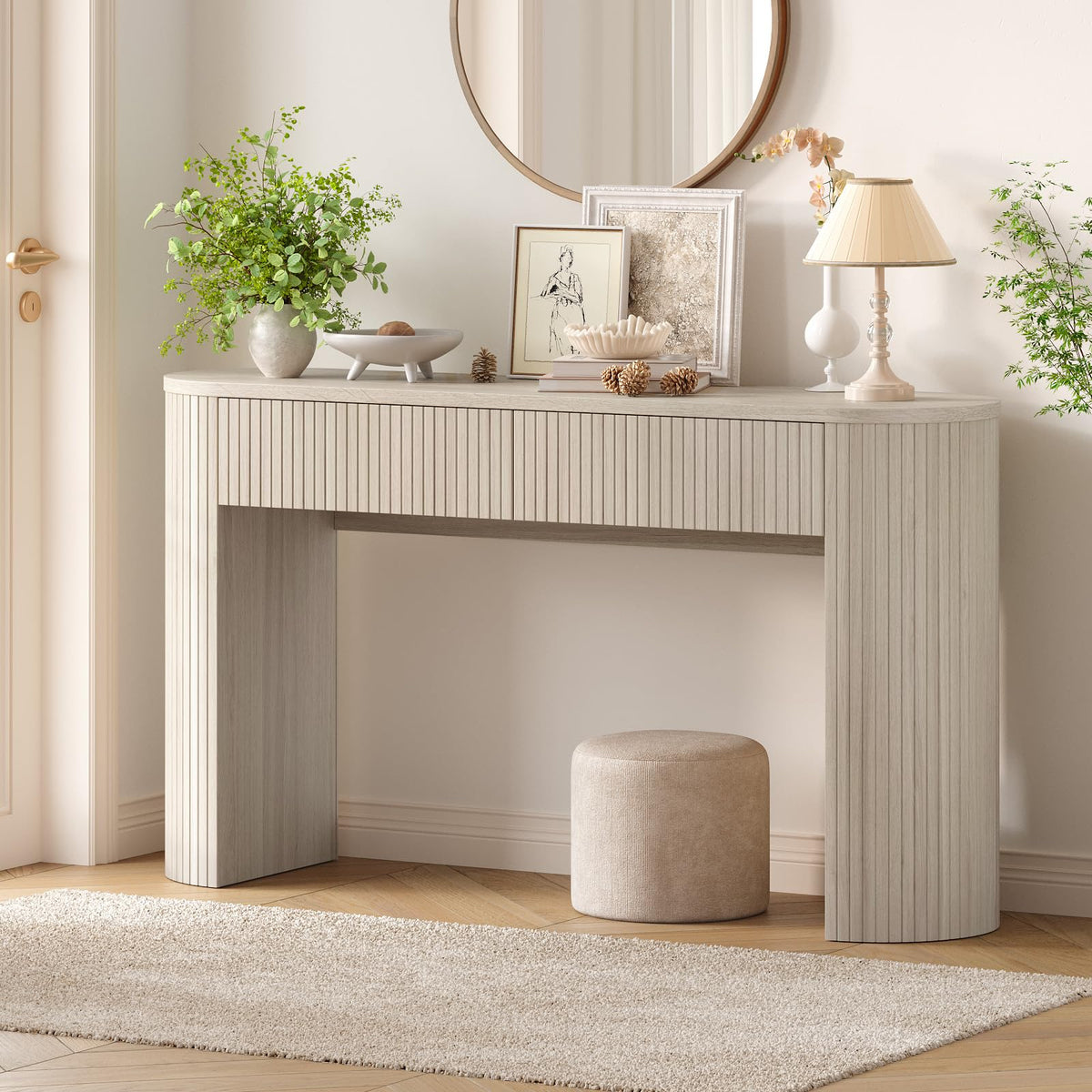 ONBRILL 63 Inch Console Table with 2 Drawers, Entryway Tables with Storage